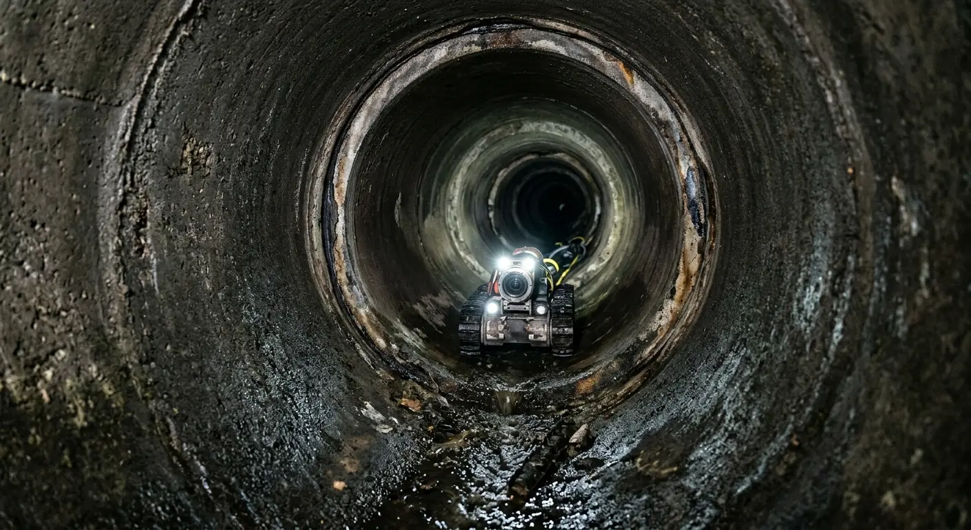 Robotic sewer camera inspecting pipe interior for Sewer Line Repair in Mount Prospect